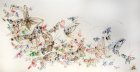 花蝴蝶006_纸本設色_138x69cm_潘柬芝 Butterfly006_InkOnPaper_138x69cm_2017_PoonKanChi