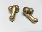 版数：10 - gold number5-6 起來的蘑菇雕塑，鑄銅着色，3×4×2cm，2014潘柬芝